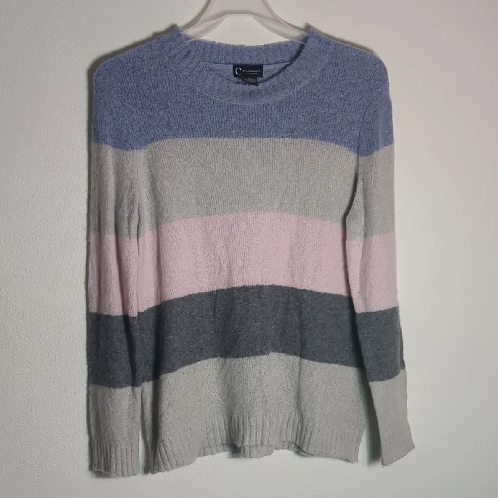 Bloomingdale's Womens‎ Sweater 100% Cashmere Striped Pastel Easter Cozy Medium